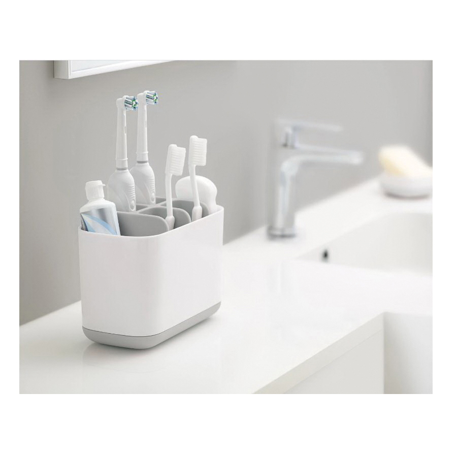 Joseph Joseph EasyStore Series 70510 Large Toothbrush Holder, Plastic, Light Gray - 2