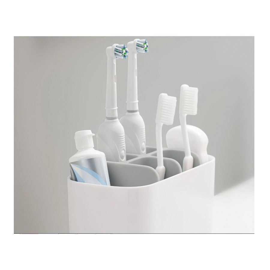 Joseph Joseph EasyStore Series 70510 Large Toothbrush Holder, Plastic, Light Gray - 3