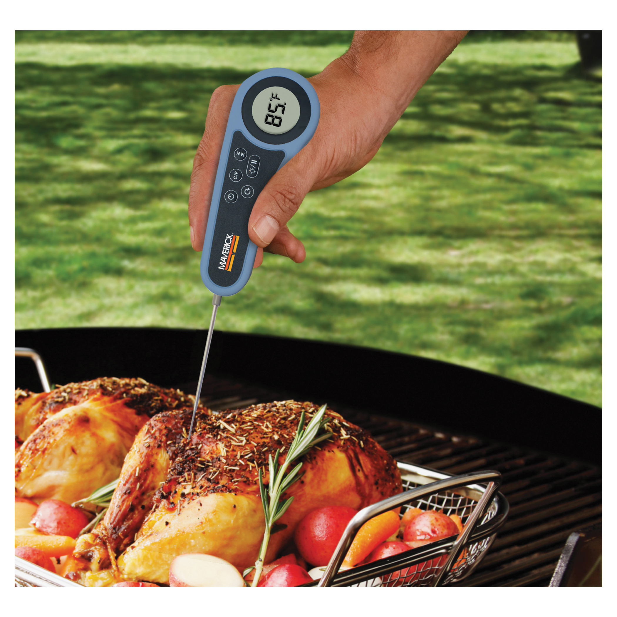 Maverick PT-55 Meat Thermometer, -4 to 572 deg F, Digital Display, Probe Sensor, Stainless Steel Probe Material - 2