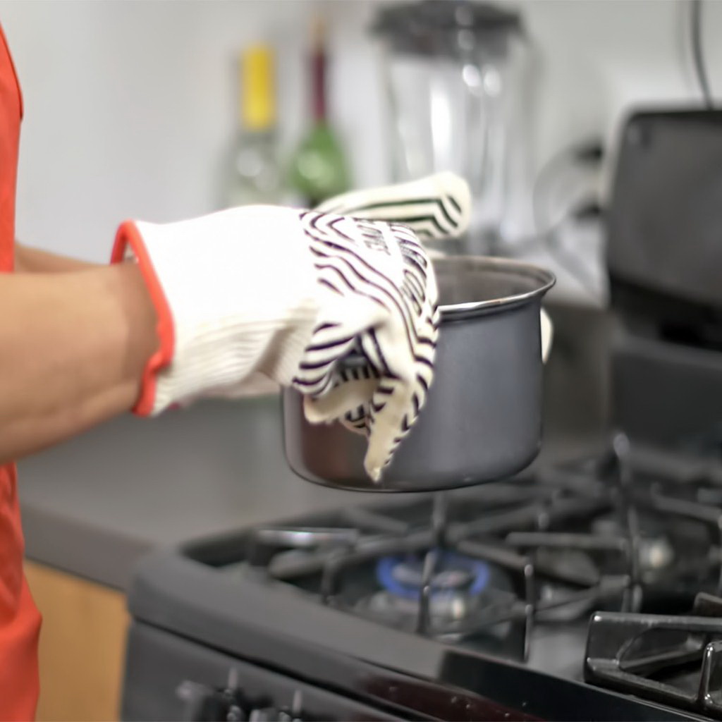 Grill Armor Gloves SW201D Oven Mitt, Universal, Articulate Thumb, Kevlar/Nomax, Gray - 3