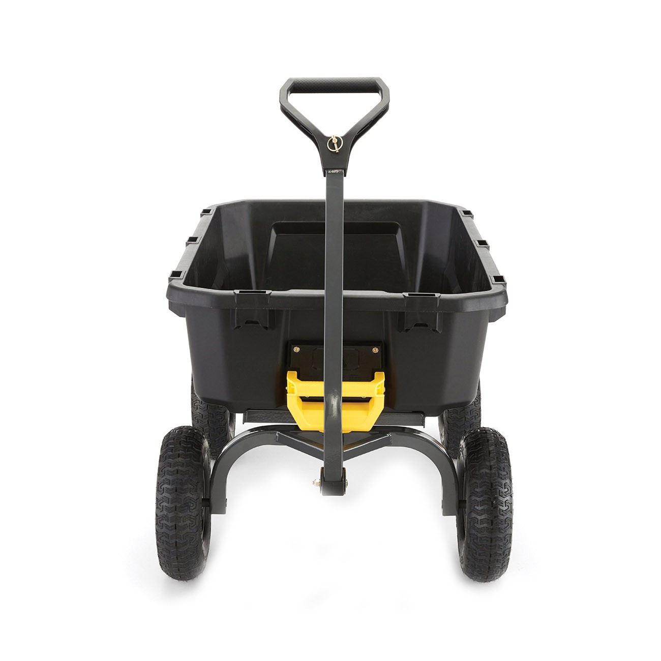Gorilla Carts GCG-7 Yard Dump Cart, 1200 lb, 39-1/2 in L x 27 in W Deck, Poly Deck, 4-Wheel, 13 in Wheel, Black - 3
