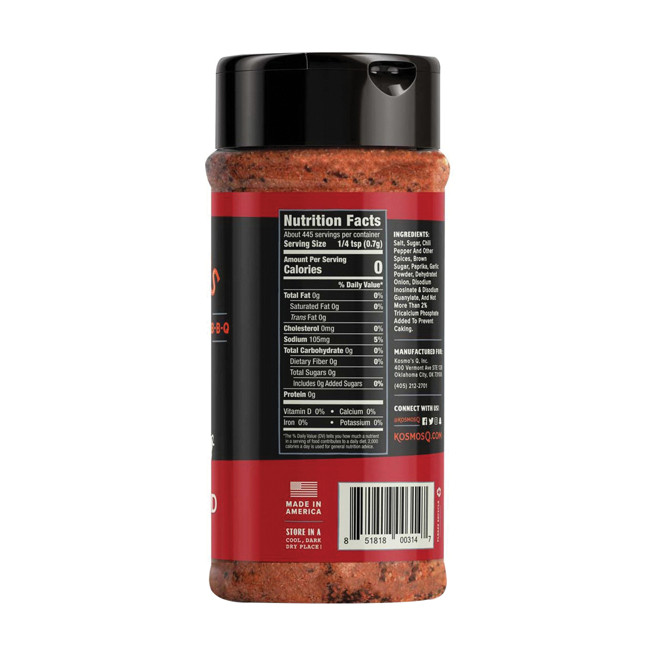 Kosmos Q Rub-DBH-SHK Rub, Dirty Bird Hot, 11 oz - 3