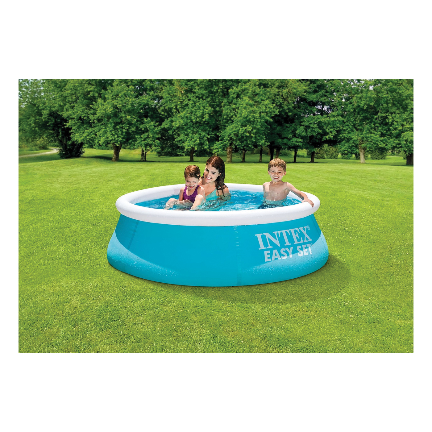 Intex Easy Set 28101EH Inflatable Pool, 6 ft Dia, 20 in W, 232 gal, Round, PVC, Aqua Blue - 2