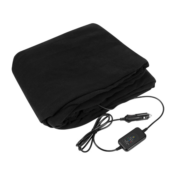 Performance Tool W6049 Heated Travel Blanket, 59 in L, 43 in W, Black/Navy Blue - 1