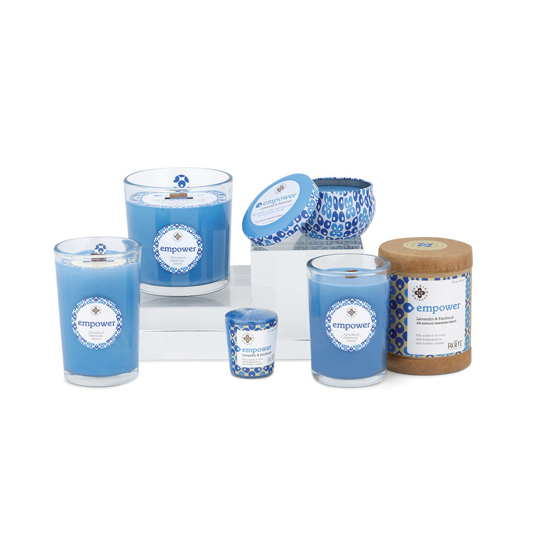 Root Seeking Balance EMPOWER 9941329 Spa Candle, 6.5 oz Candle, Lavandin, Patchouli Fragrance, 65 hr Burning - 2