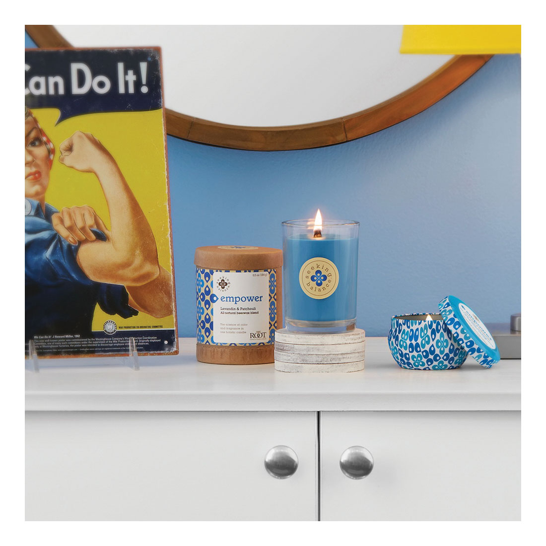 Root Seeking Balance EMPOWER 9941329 Spa Candle, 6.5 oz Candle, Lavandin, Patchouli Fragrance, 65 hr Burning - 3
