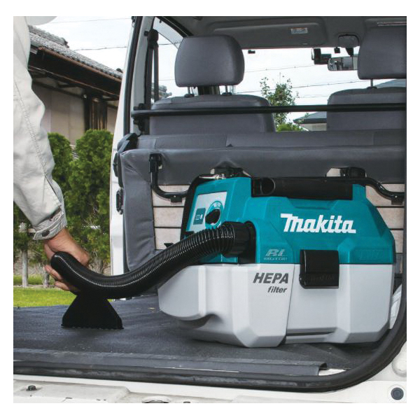 Makita XCV11Z Wet and Dry Dust Vacuum, 2 gal Vacuum, 57 cfm Air, 76 dBA, HEPA Filter, 18 V, Teal Housing - 5