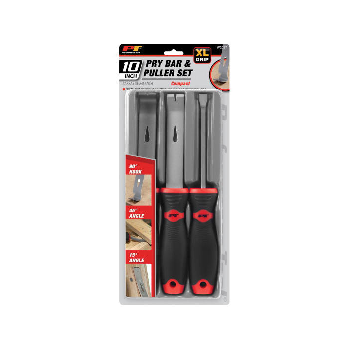 Wilmar W2037 Pry Bar Set, 3-Piece, Steel, Specifications: Wide Comfort Grip Handle - 5