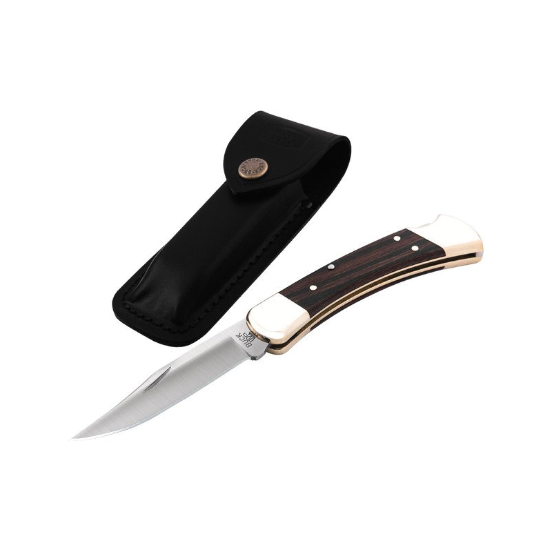 Buck 0110BRS Folding Hunter Knife, 3-3/4 in L Blade, Stainless Steel Blade, Wood Handle - 4