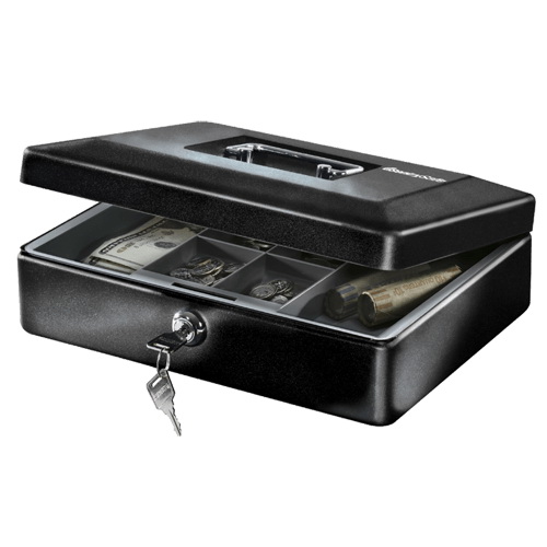 Sentry Safe CB12ENGHRO Cash Box, 11.8 in Exterior, 11.7 in Interior W, 0.21 cu-ft Capacity, Steel, Black - 2