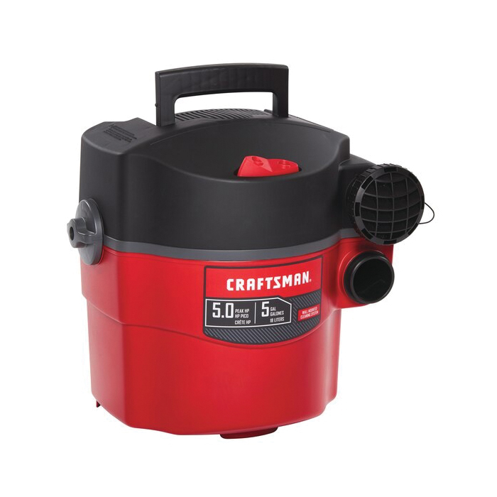 Craftsman CMXEVBE17925 Wet and Dry Vacuum, 5 gal, 135 cfm Air, Cartridge, 5 hp, 120 V, Red - 3