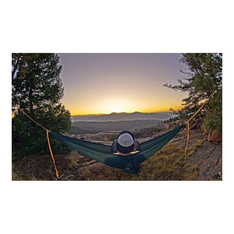 Grand Trunk UH-40 Ultra-Light Starter Hammock, 9 ft 6 in L, 4 ft 6 in W, 300 lb, Carabiner End, Polyester, Blue - 2