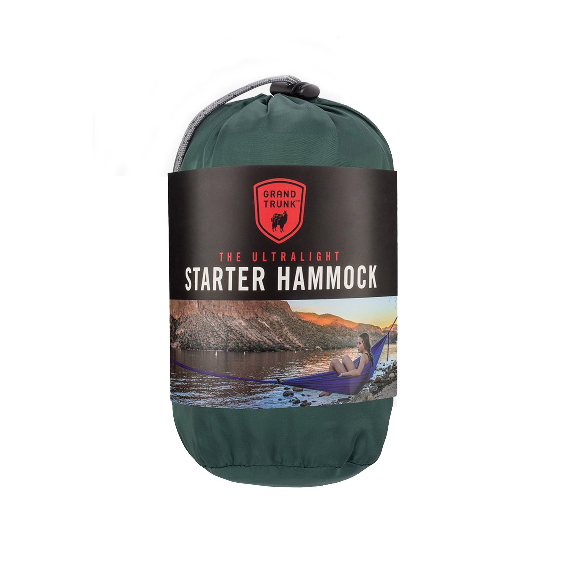 Grand Trunk UH-40 Ultra-Light Starter Hammock, 9 ft 6 in L, 4 ft 6 in W, 300 lb, Carabiner End, Polyester, Blue - 5