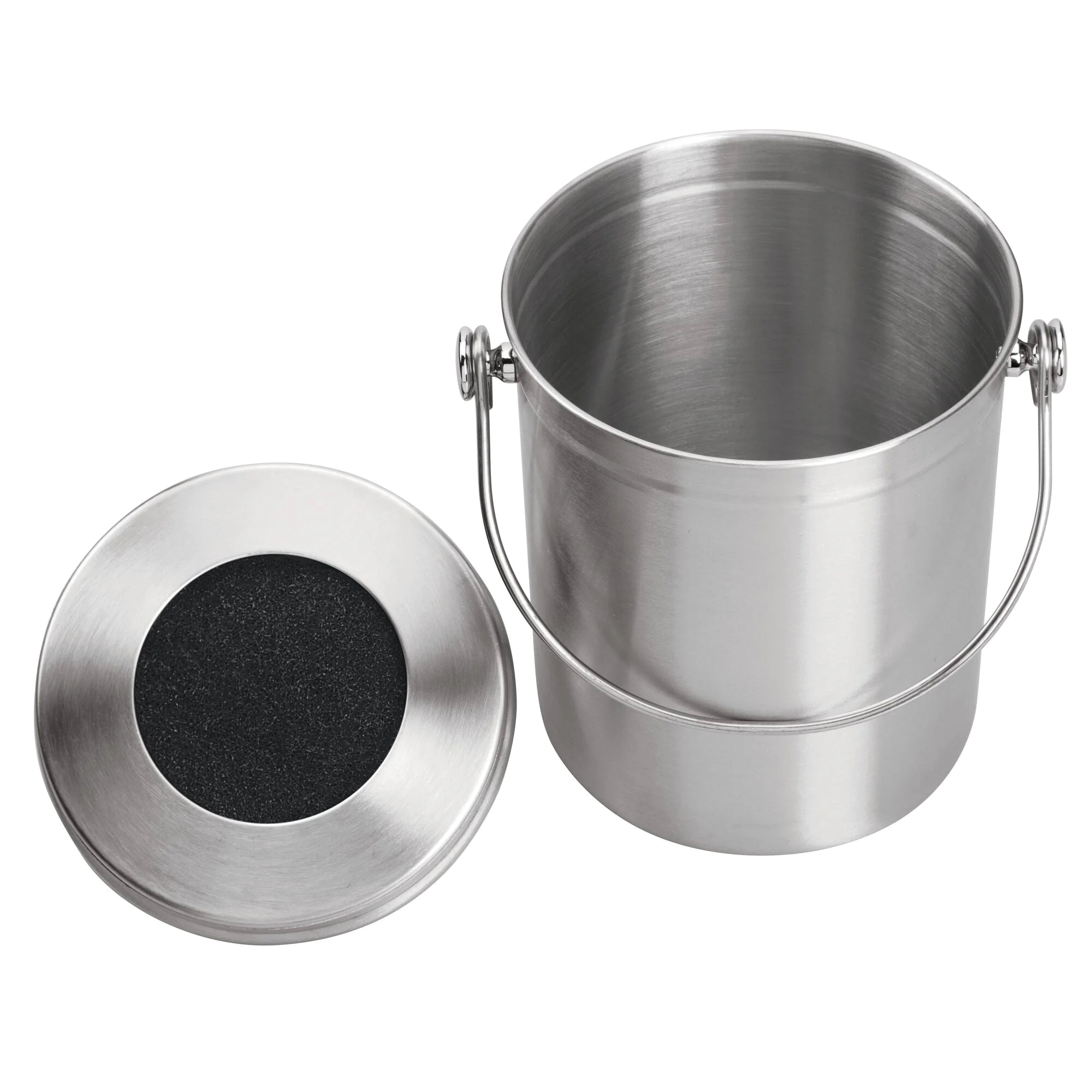 iDESIGN 32650 Kitchen Compost Bin, 7 in OAW, 8-1/2 in OAH, 1.3 gal Capacity, Stainless Steel, Silver - 4