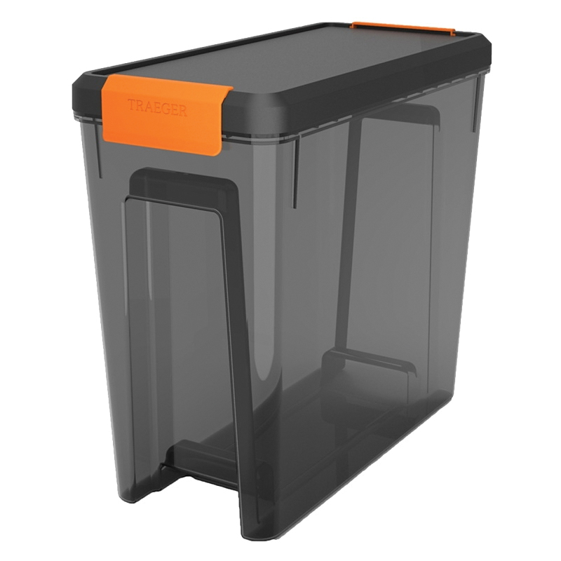 Traeger BAC615 Pellet Storage Bin with Lid, 22 lb, Plastic, Locking Cover/Lid, 7 in W - 1