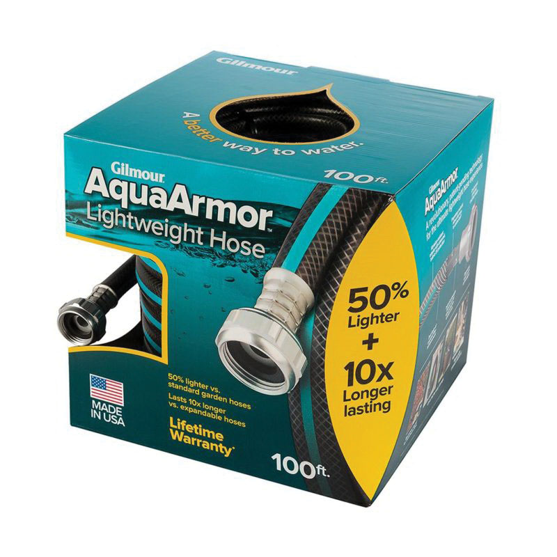 Gilmour Mfg 869001-1001 Lightweight Garden Hose, 100 ft L, Plastic, Black - 3