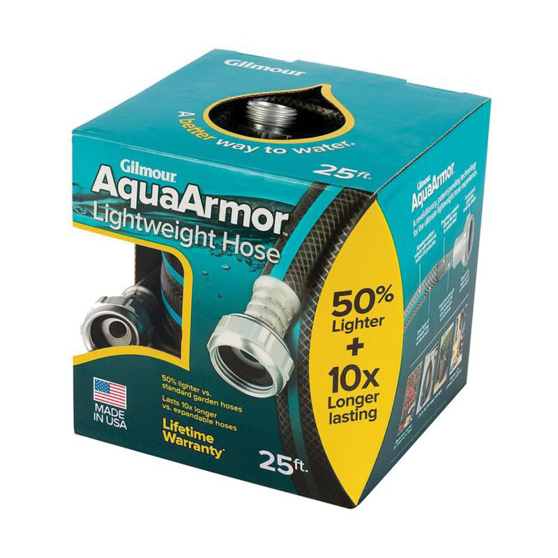 Gilmour Mfg 869251-1001 Lightweight Garden Hose, 25 ft L, Plastic, Black - 3