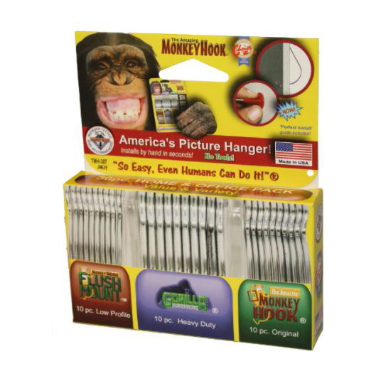 Monkey Hook TMH-314 Heavy-Duty Picture Hanger Set, Carbon Steel, Silver, Galvanized, 30 -Piece - 4