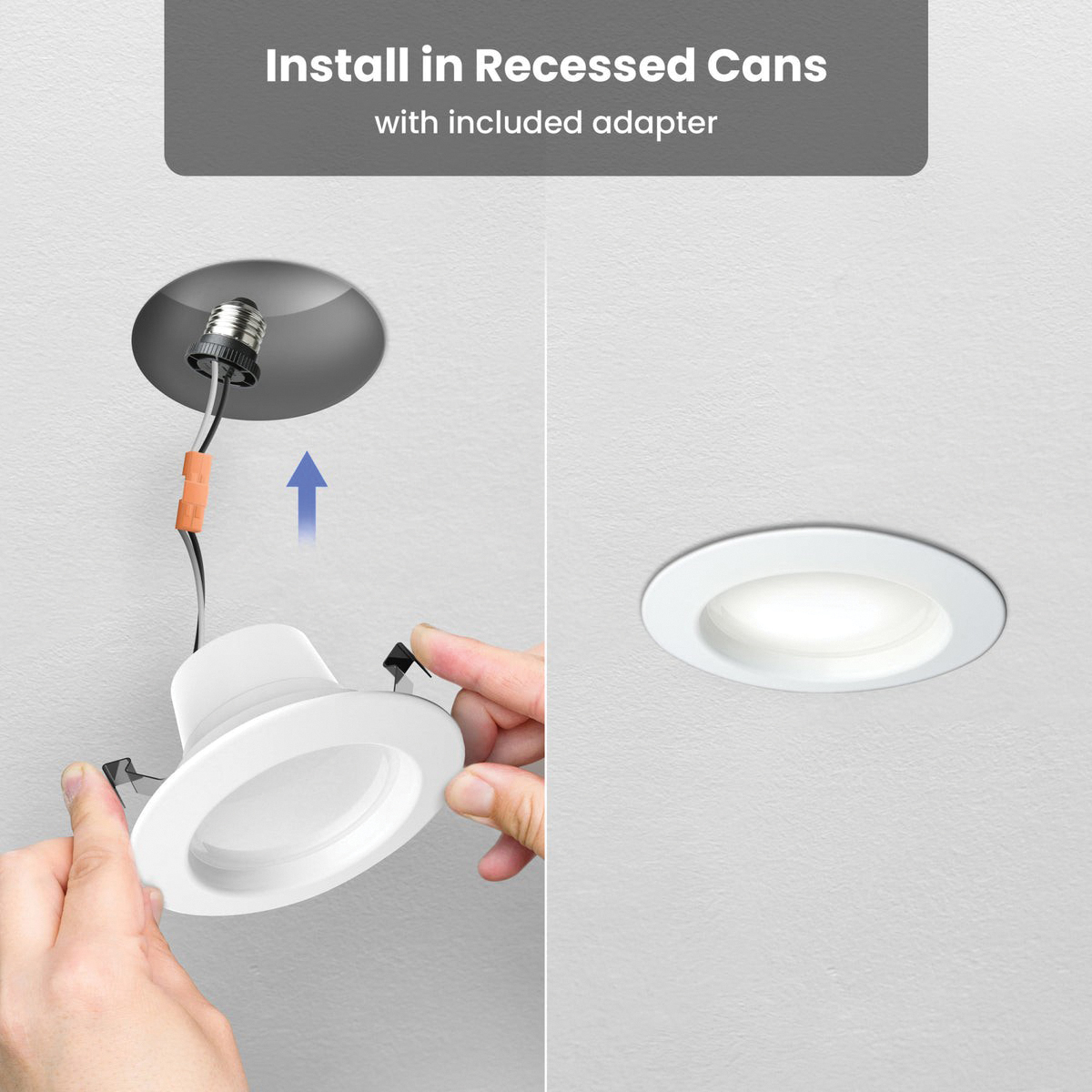 Feit Electric LEDR4/RGBW/AG Retrofit LED Downlight, 8 W, 120 V, LED Lamp, Aluminum, White - 5