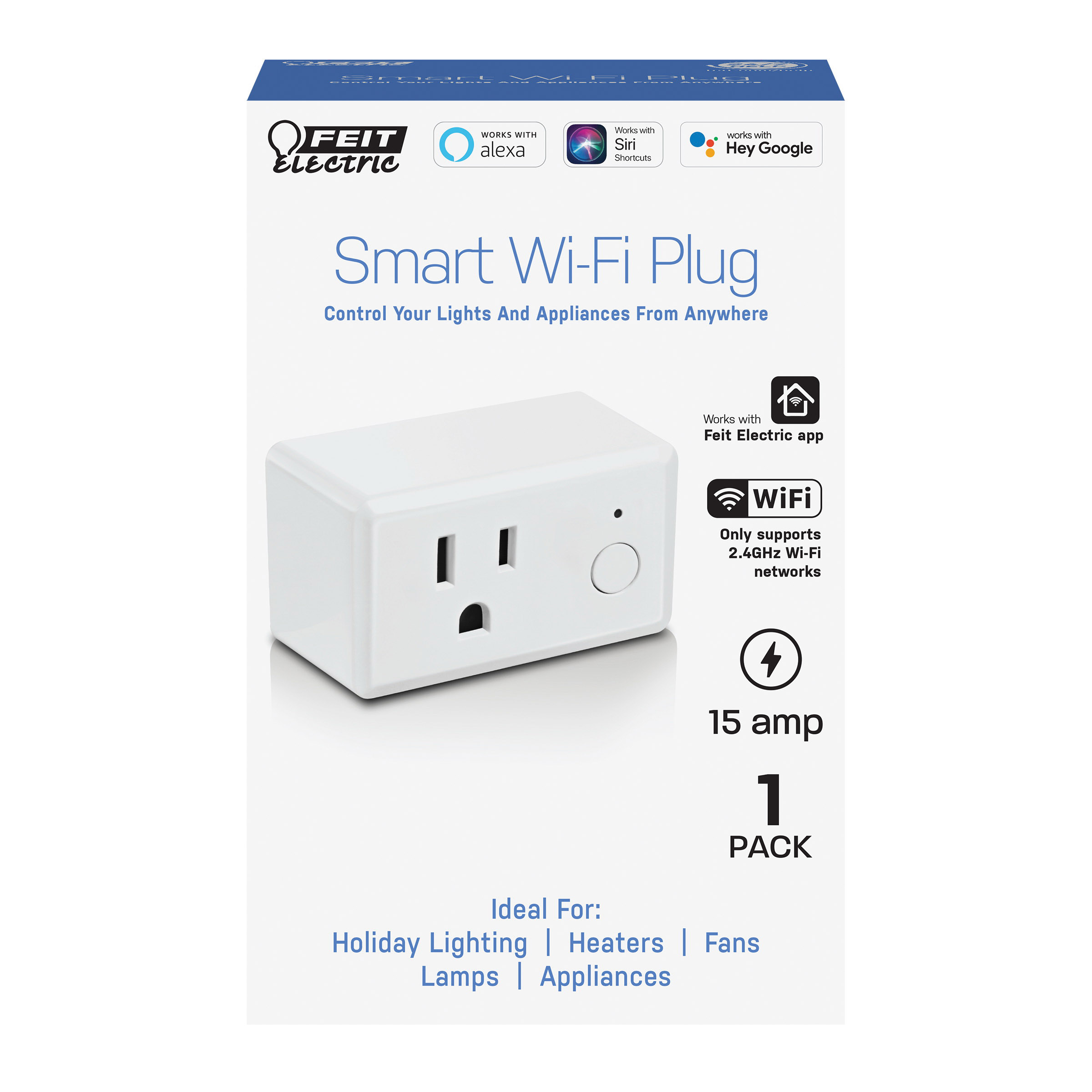 Feit Electric PLUG/WIFI Indoor Smart Plug, 120 V, White - 2
