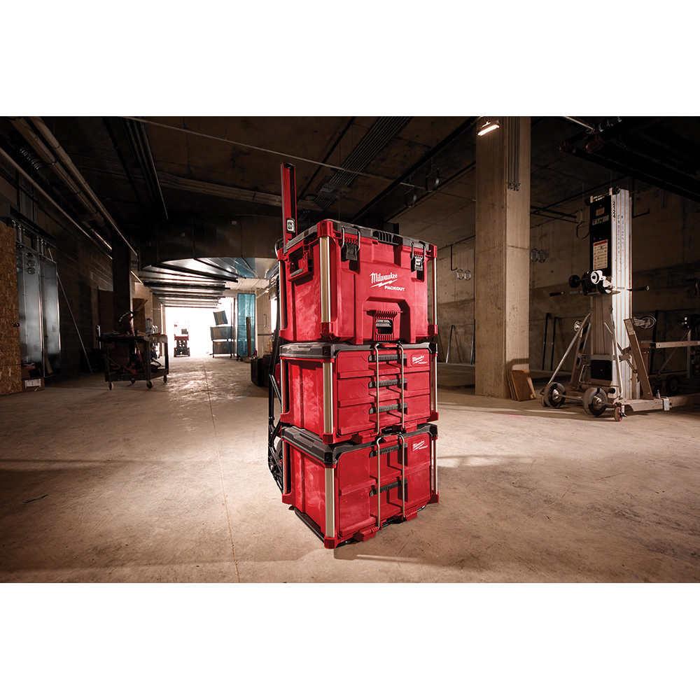 Milwaukee PACKOUT 48-22-8442 Tool Box, 50 lb, Black/Red, Polypropylene, 22.2 in L x 16.3 in W x 14.3 in H Outside - 5