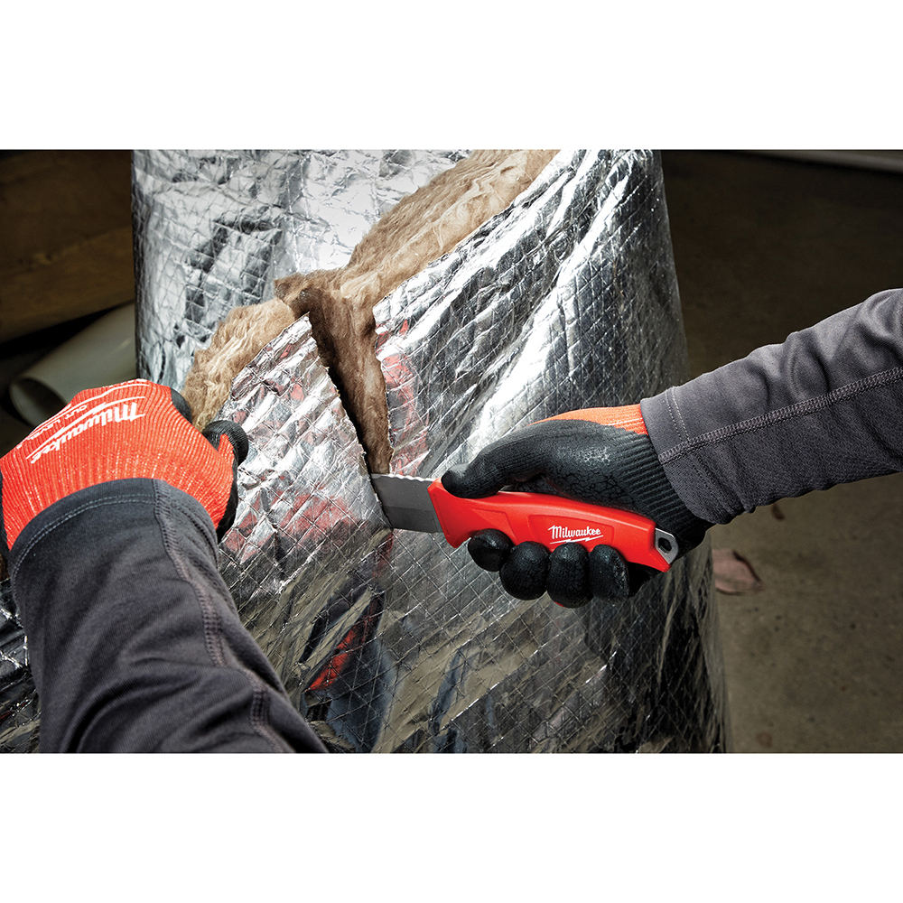 Milwaukee 48-22-1926 Blade Knife, 4 in L Blade, 1/2 in W Blade, Stainless Steel Blade, Ergonomic Handle, Red Handle - 4