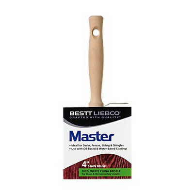 Master 551480600 Block Paint Brush, 4 in W, 1-1/8 in L Bristle, China Bristle, Two-Piece, Screw-In Handle - 2