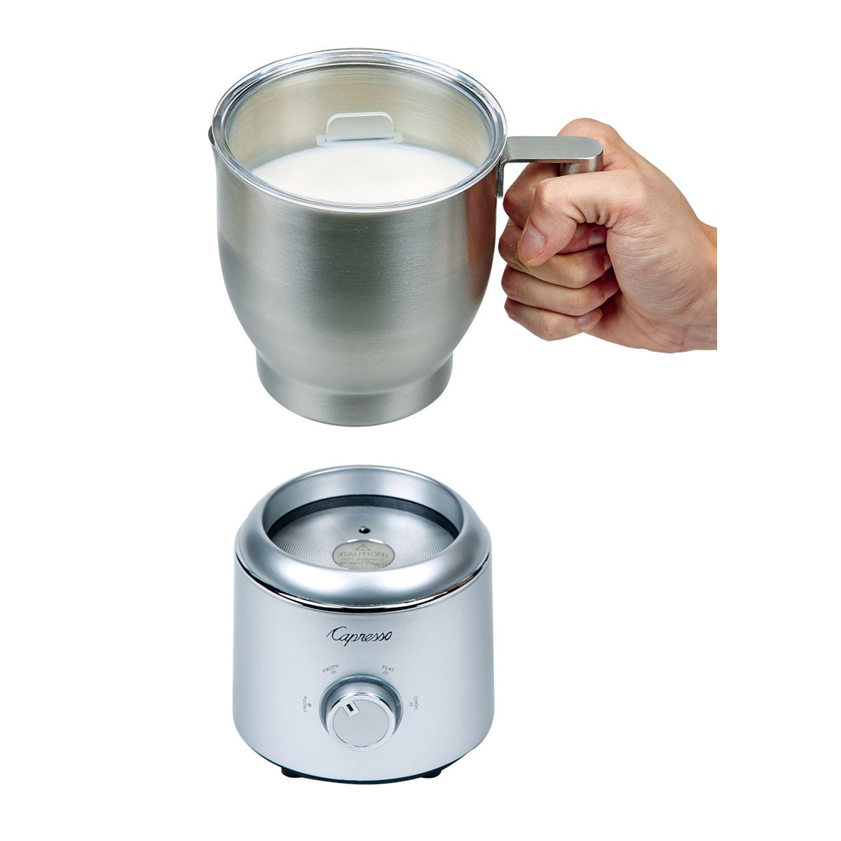 Capresso froth select Series 209.05 Milk Frother, 20 oz Capacity, 600 W, Stainless Steel, Silver - 3