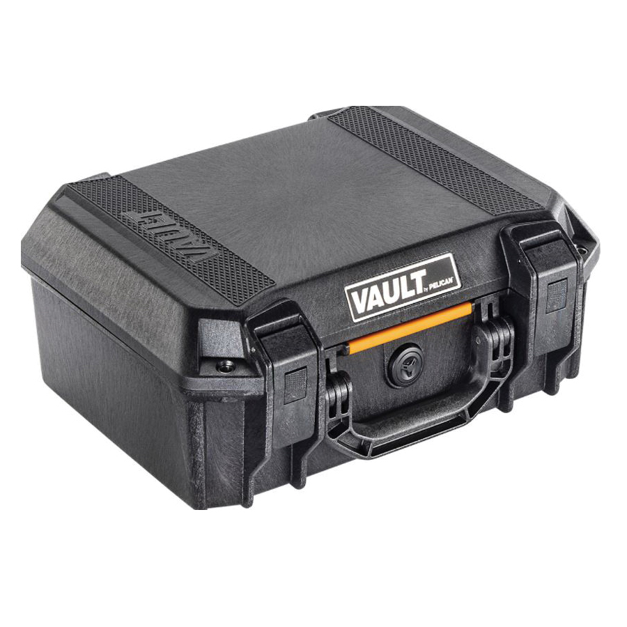 Pelican Vault Series VCV200-BLK Medium Pistol Case, Polyethylene, Black, 15.41 in L x 13.08 in W x 6.16 in D Exterior - 2