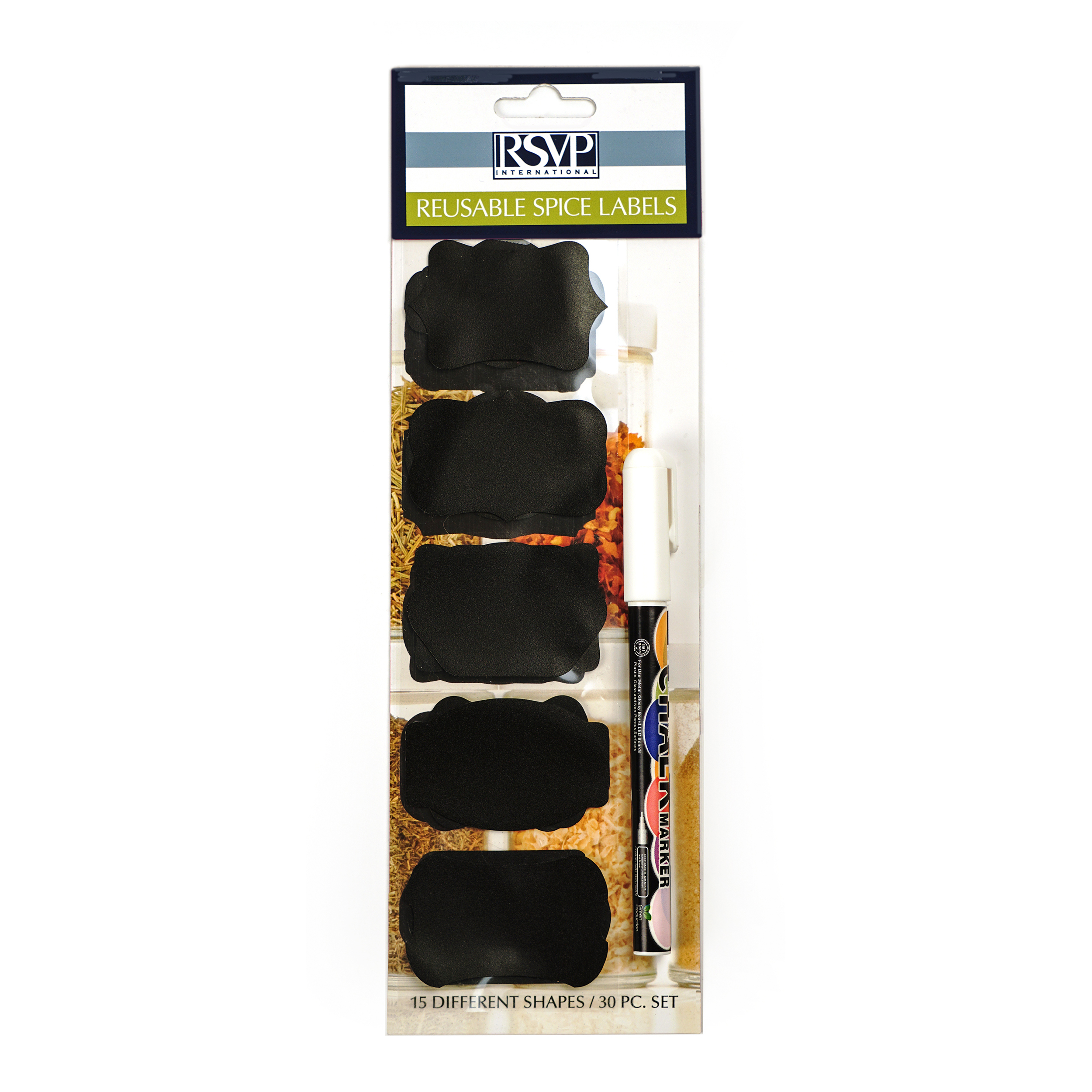 Endurance RE-SL Reusable Spice and Pantry Label, 2-1/2 in L, 1-1/2 in W - 2