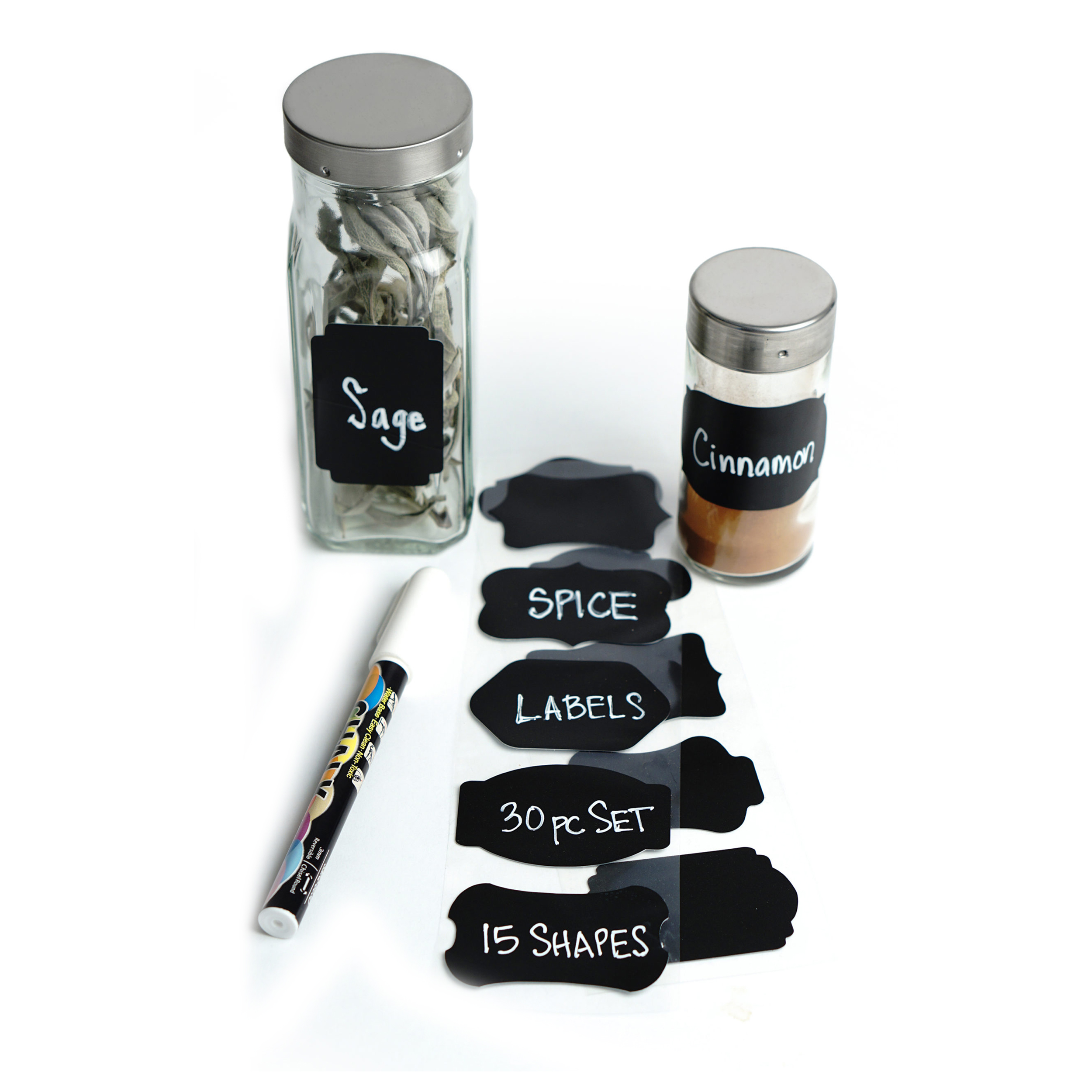 Endurance RE-SL Reusable Spice and Pantry Label, 2-1/2 in L, 1-1/2 in W - 5