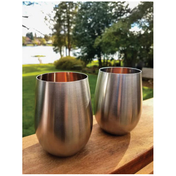Endurance WINE-OW Stemless Wine Glass, 11 oz, Stainless Steel - 4