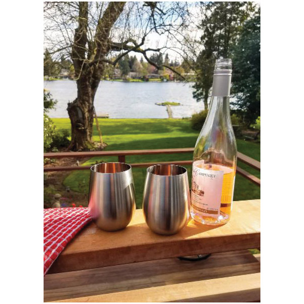 Endurance WINE-OW Stemless Wine Glass, 11 oz, Stainless Steel - 5