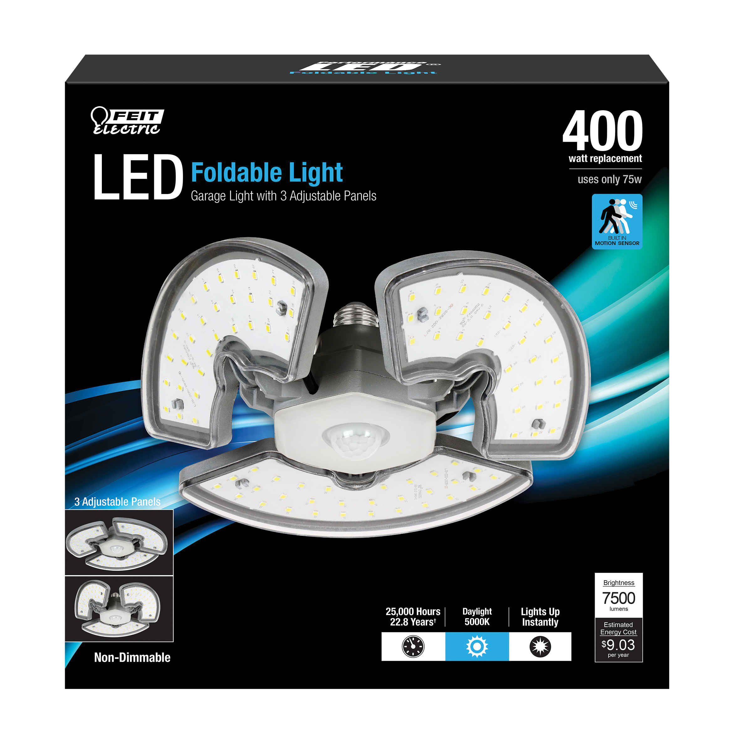Feit Electric UP7500/850/MM/LED Garage Light, 120 V, LED Lamp, 35 W Lamp, Daylight Light, E26, Medium Lamp Base - 2