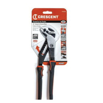 Crescent K9 Z2 Series RTZ210CG Tongue and Groove Plier, 10.8 in OAL, 2.1 in Jaw, Black/Rawhide Handle, Ergonomic Handle - 3