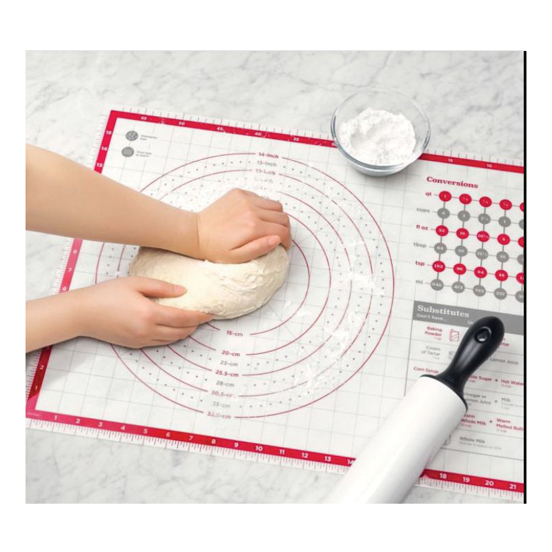 Oxo 11211300 Pastry Mat, Silicone, Red/White - 3