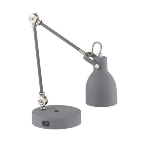 Lite Source KALLE Series LS-23046GREY Desk Lamp, 120 V, 60 W, 1-Lamp, Incandescent Lamp, Gray - 2