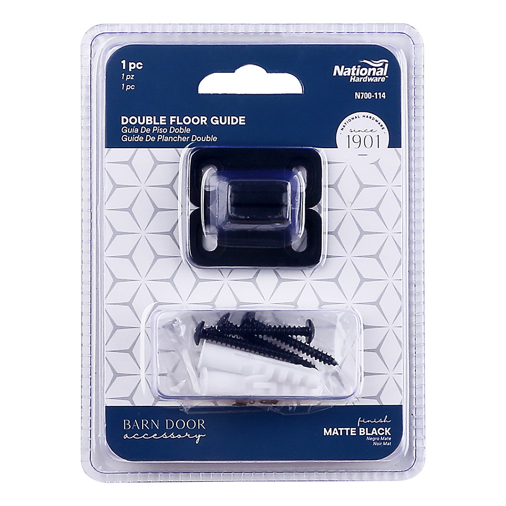 National Hardware N700-114 Double Guide, Aluminum, Matte Black, Floor Mounting - 4
