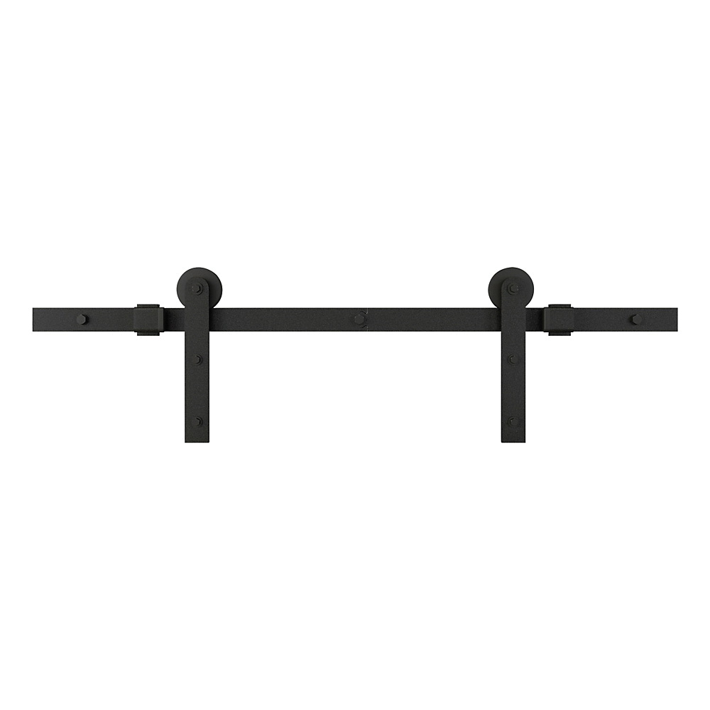 National Hardware N700-001 Builder Barn Door Kit, 72 in L Track, Steel, Matte Black, Wall - 3