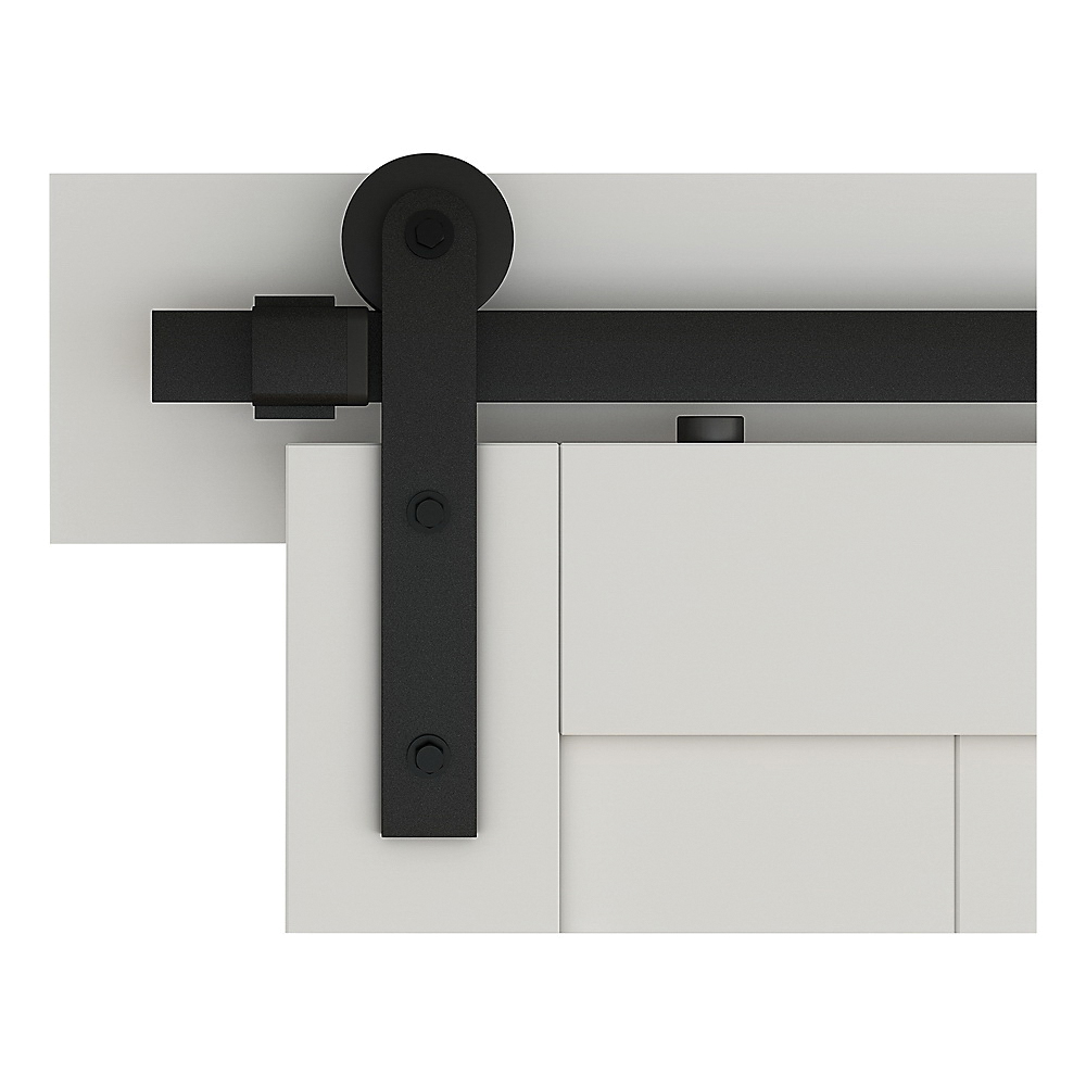 National Hardware N700-001 Builder Barn Door Kit, 72 in L Track, Steel, Matte Black, Wall - 5