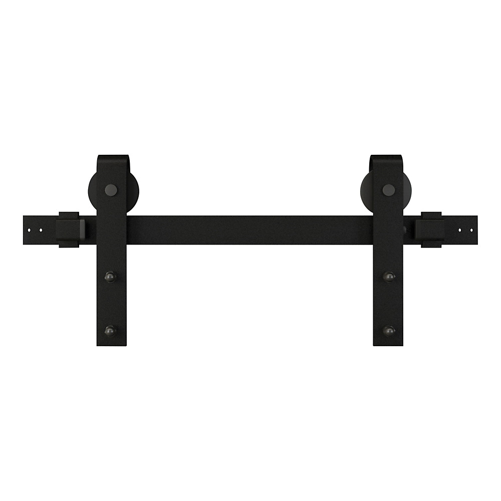 National Hardware N700-005 Designer Barn Door Kit, 72 in L Track, Steel, Matte Black, Wall - 3