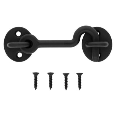 National Hardware N700-153 Privacy Hook, 4 in, Steel, Matte Black - 3