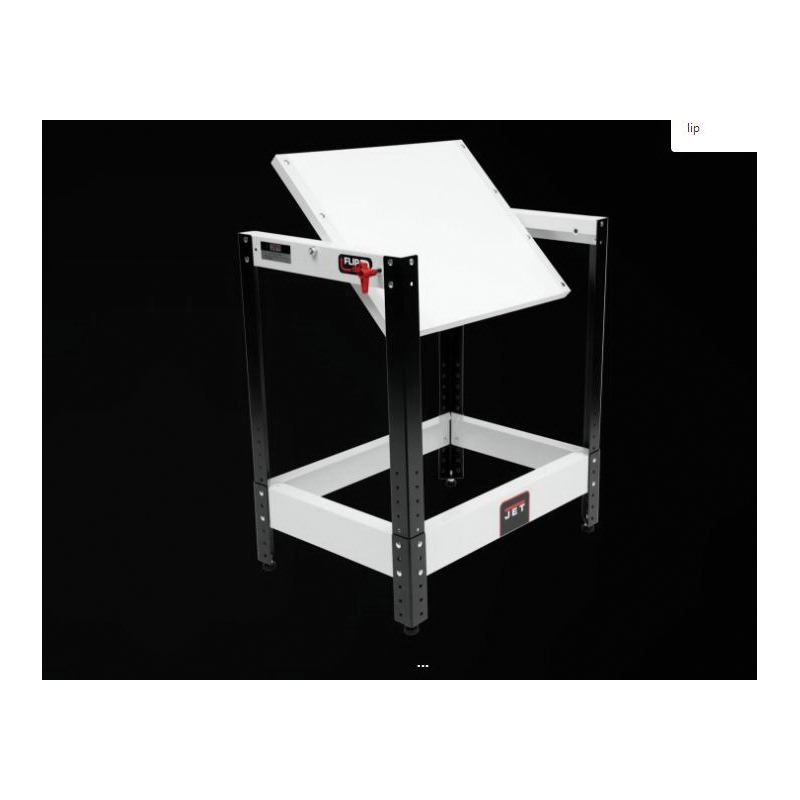 JET Tools 728200 Flip-Top Machine Table, 300 lb, 180 deg Tilt, Steel Frame, MDF Surface, White, 20 in D, 35 in H