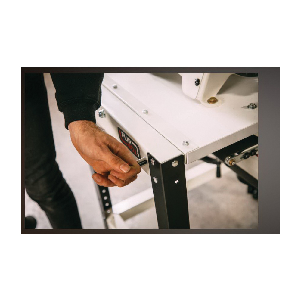 JET Tools 728200 Flip-Top Machine Table, 300 lb, 180 deg Tilt, Steel Frame, MDF Surface, White, 20 in D, 35 in H - 4