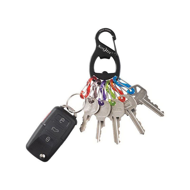 Nite Ize KeyRack KRB2-11-R6 Key Carabiner with S-Biner, 3.54 in OAL, 2.1 in Dia Ring, Stainless Steel, Silver - 2