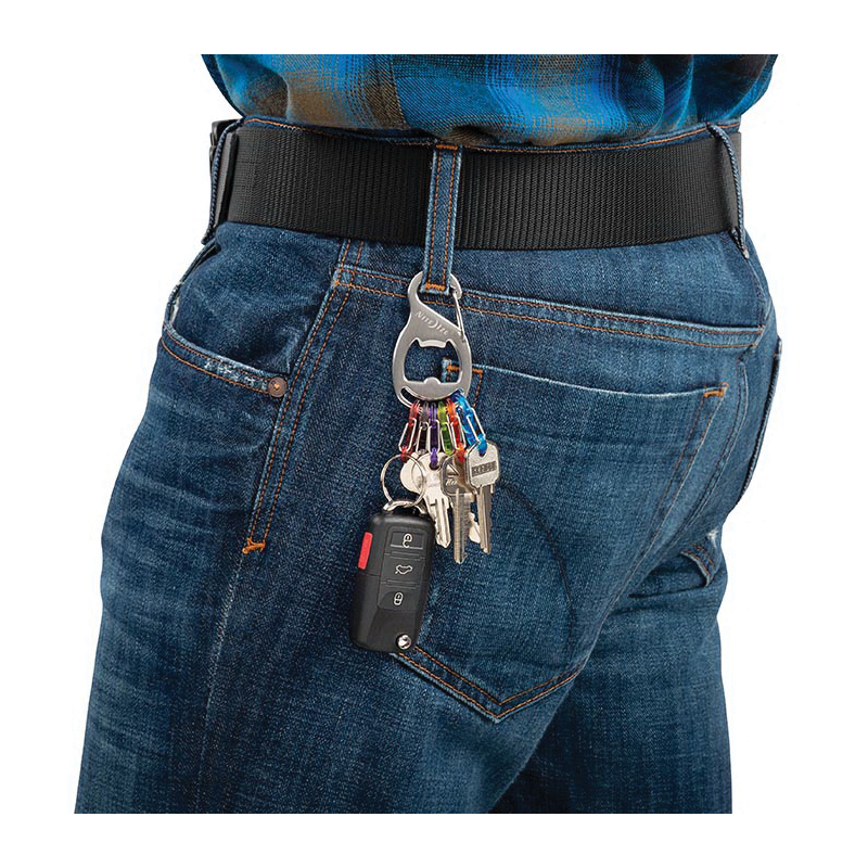 Nite Ize KeyRack KRB2-11-R6 Key Carabiner with S-Biner, 3.54 in OAL, 2.1 in Dia Ring, Stainless Steel, Silver - 3