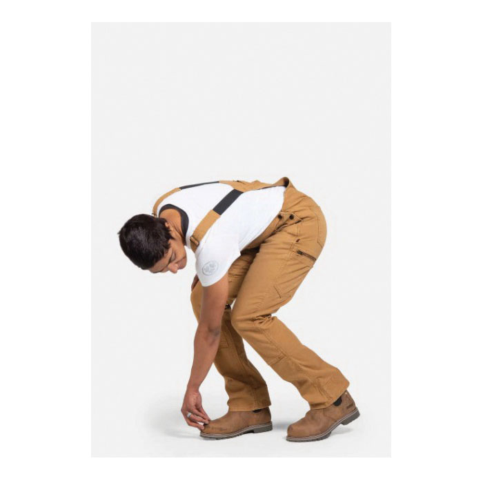 Dovetail Workwear DWS21O1C-220-10X32 Freshley Overalls, 10, 32 to 35 in, Cotton/Spandex, Saddle Brown Canvas - 2