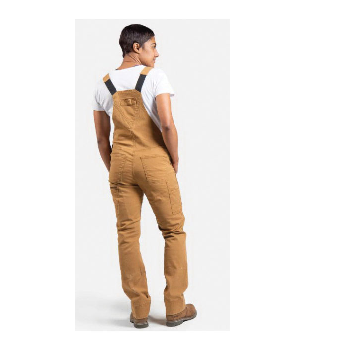 Dovetail Workwear DWS21O1C-220-10X32 Freshley Overalls, 10, 32 to 35 in, Cotton/Spandex, Saddle Brown Canvas - 4