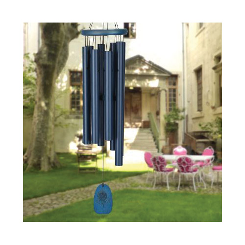 Woodstock Chimes CPS Wind Chime, Provence, Aluminum/Ash Wood, Blue, Satin - 2