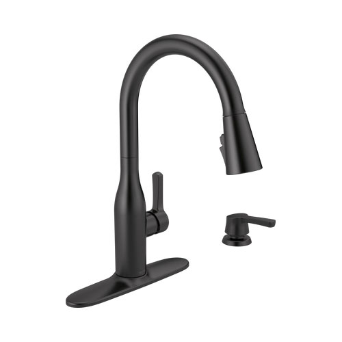 Delta Marca Series 19780Z-BLSD-DST Kitchen Faucet, 1.8 gpm, 1-Handle, 4-Faucet Hole, Metal, Matte, Deck - 2